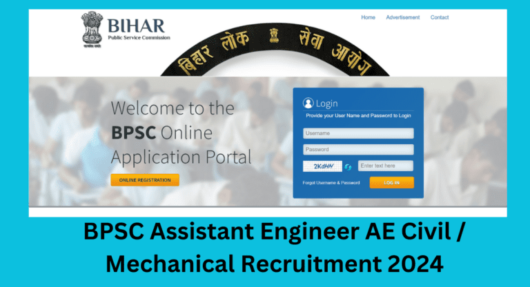 BPSC Assistant Engineer AE Civil Mechanical Recruitment 2024