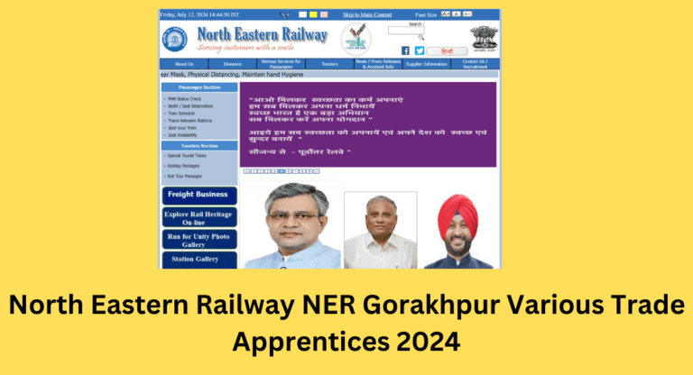 North Eastern Railway NER Gorakhpur Various Trade Apprentices 2024