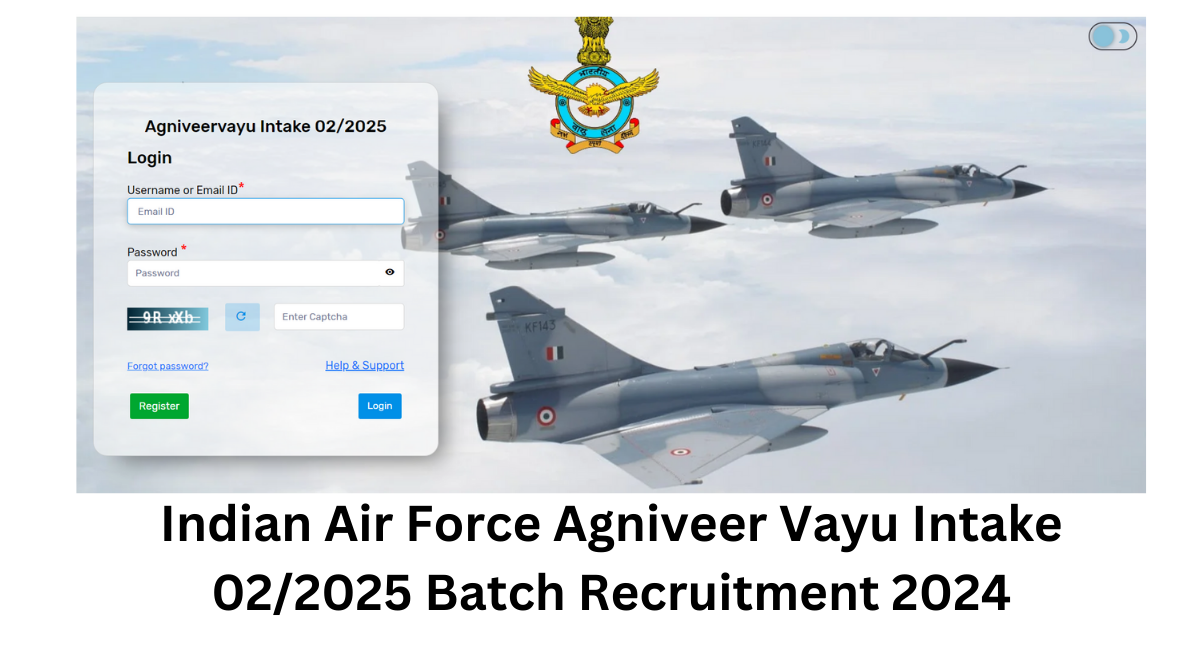 Indian Air Force Agniveer Vayu Intake 022025 Batch Recruitment 2024