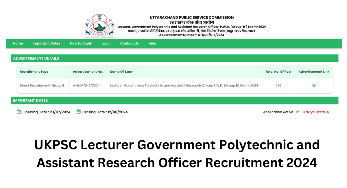 UKPSC Lecturer Government Polytechnic and Assistant Research Officer Recruitment 2024