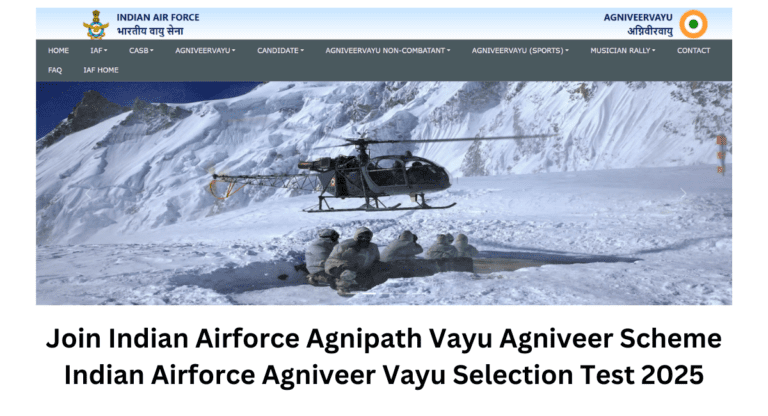 Join Indian Airforce Agnipath Vayu Agniveer Scheme Indian Airforce Agniveer Vayu Selection Test 2025