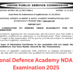 UPSC National Defence Academy NDA & NA First Examination 2025